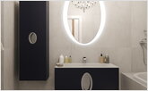 Oval accessories in bathroom