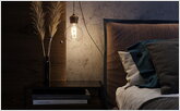 Локальный светильник в спальне над прикроватной тумбочкой