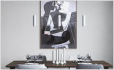 Арт-объект, картина в кухне-гостиной над столовой зоной с отдельным светом