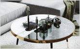  Coffee table made in the style of a modern classic with gold-plated elements