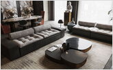Большой диван в гостиной современный интерьер 