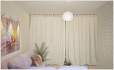Дизайн интерьера гостиной, шторы для кровати 